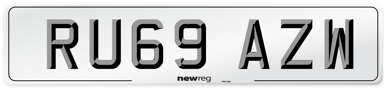 RU69 AZW Number Plate from New Reg